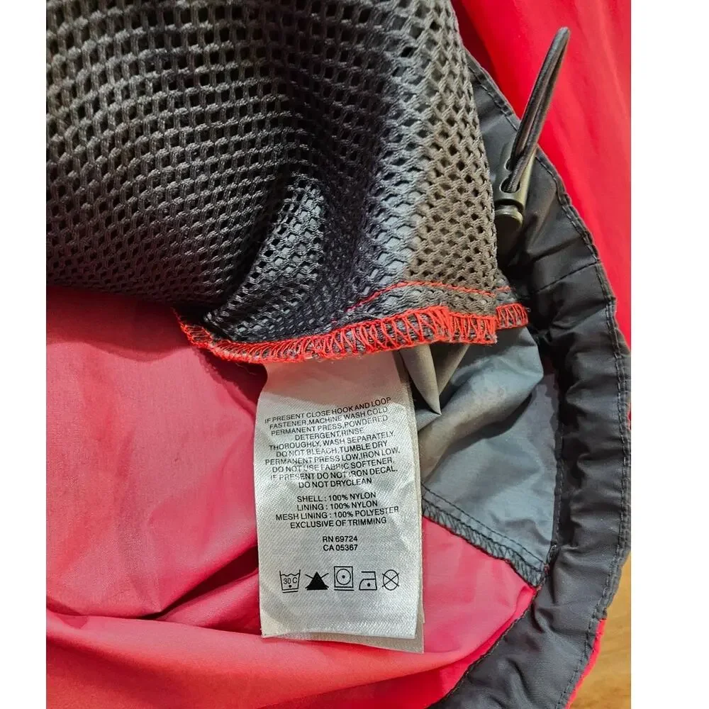 Columbia Windbreaker Hooded Mens Large Omni-shield  Packable Black & Red